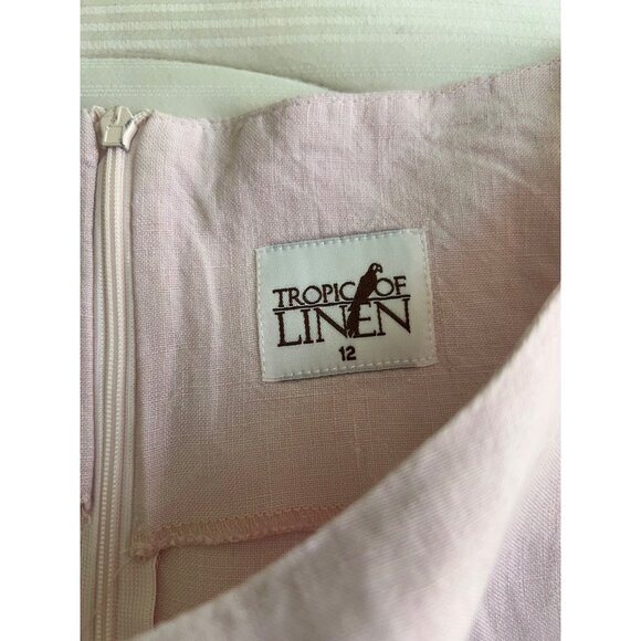 Tropic of Linen Shift Dress Sz 12 100% Linen Career Minimalist Casual - Picture 5 of 8